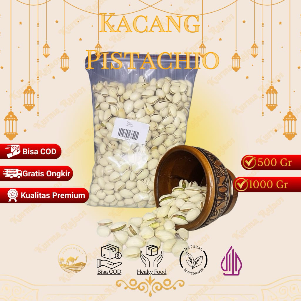 

Kacang Pistachio 1kg Kacang Fustuk Oleh Oleh Haji dan Umroh