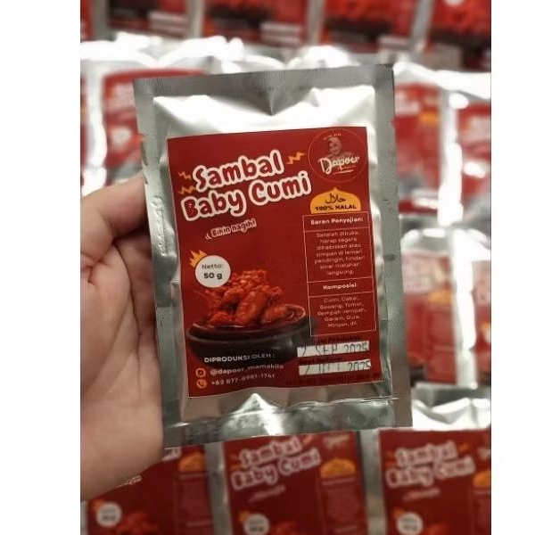 

Sambal Baby Cumi mamakila Kemasan Sachet 50g - full cumi