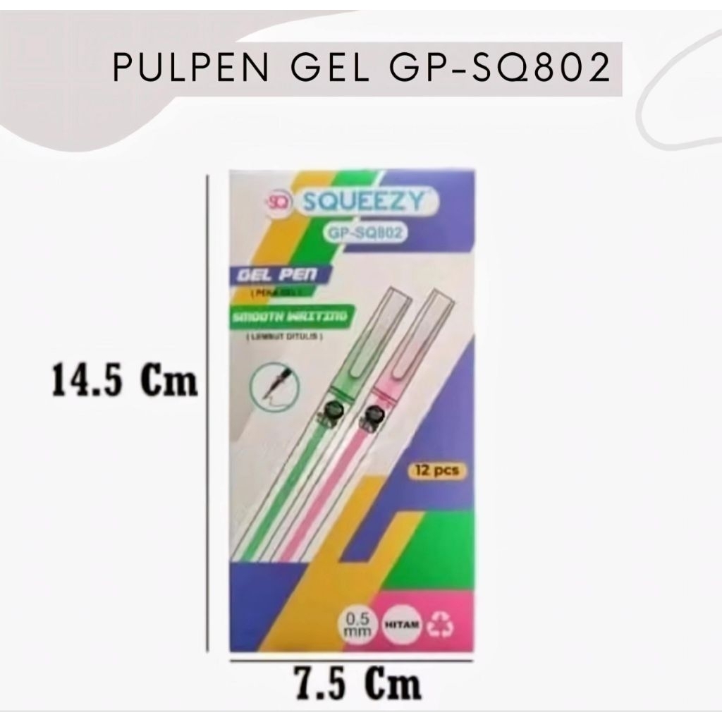 

[COD] [PT] GEL PEN SQUEEZY GP-SQ802 1 PACK ISI 12 PCS