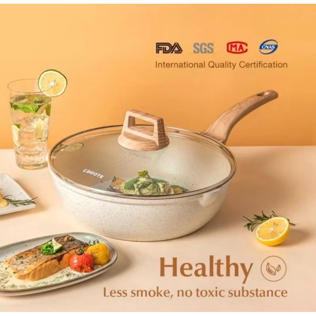 NBU WAJAN Carote Ice Cream Deep Fry Pan 24 cm Panci Anti Lengket Teflon