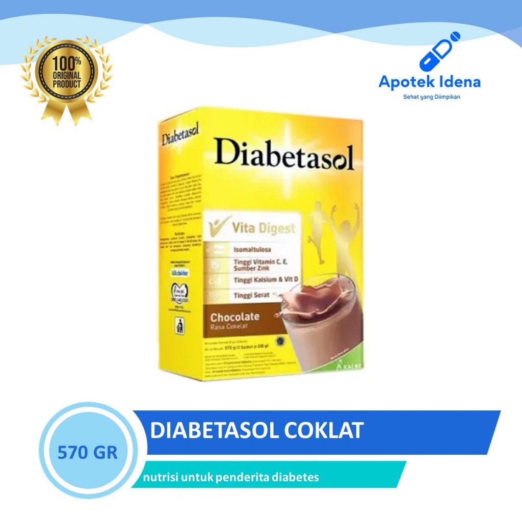 

DIABETASOL Rasa Coklat 570GR Susu Nutrisi Khusus Penderita Diabetes/Asupan Pengganti Makan