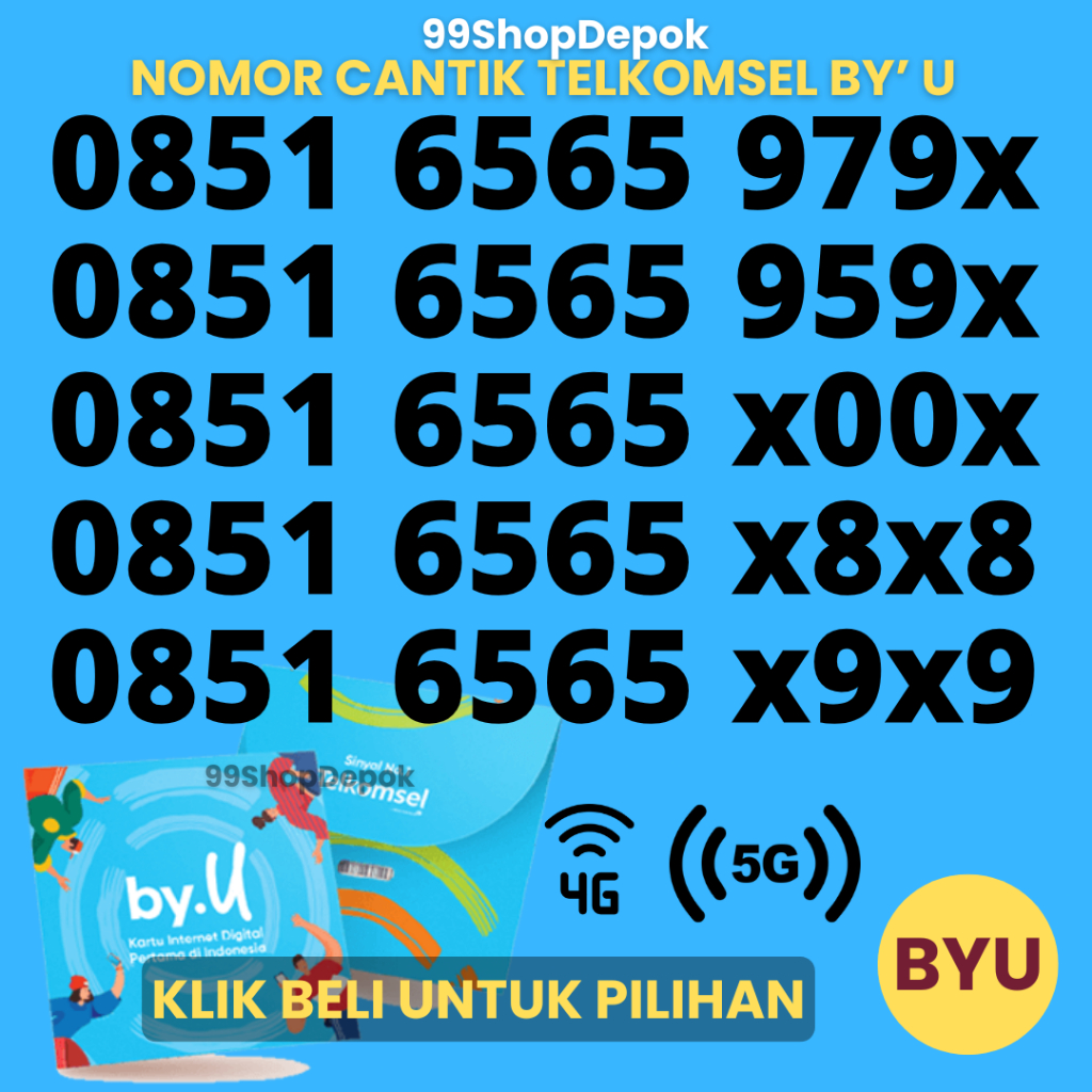 Nomor Cantik Telkomsel By' U 20.5 Kartu Perdana by U - Nomor Cantik Telkomsel byu Telkomsel