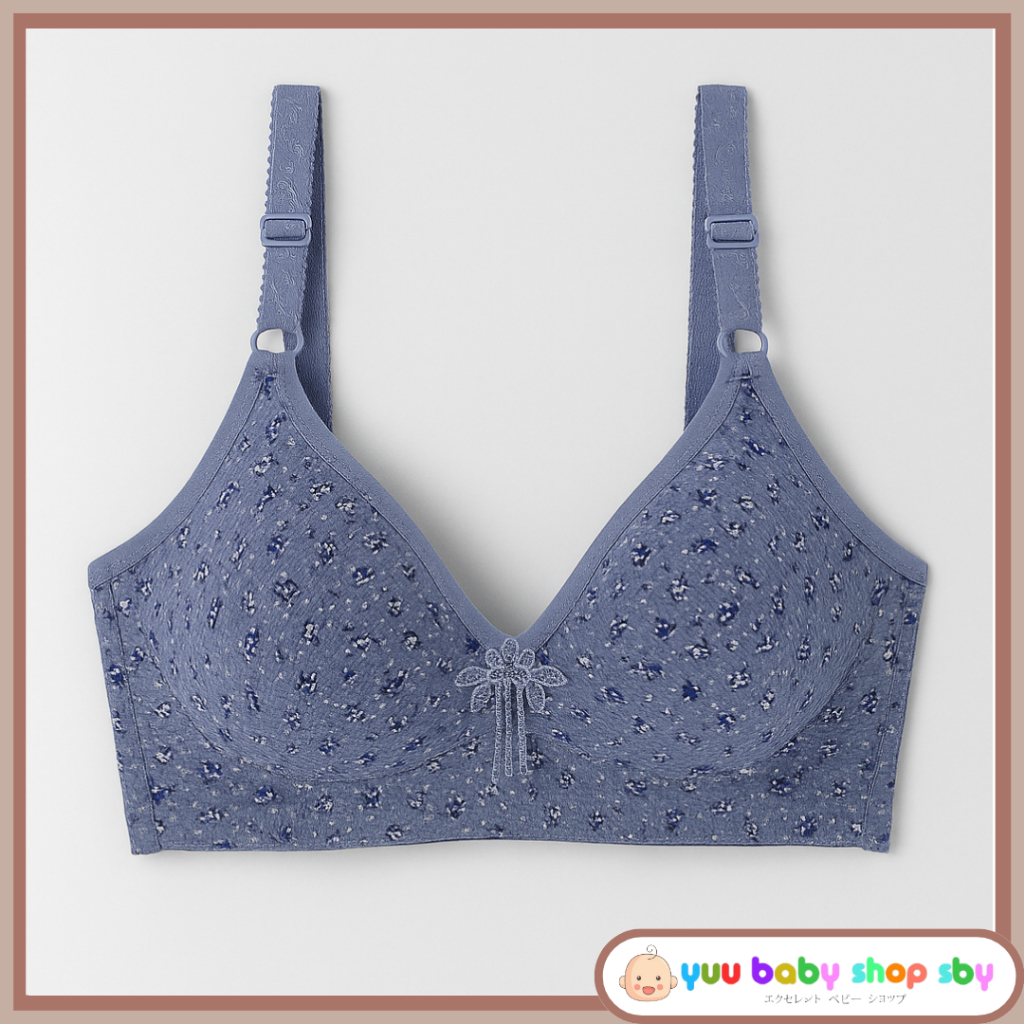 YBSS BH premium pakaian dalam motif bunga kecil bra wanita jumbo push up remaja big size sexy tanpa 