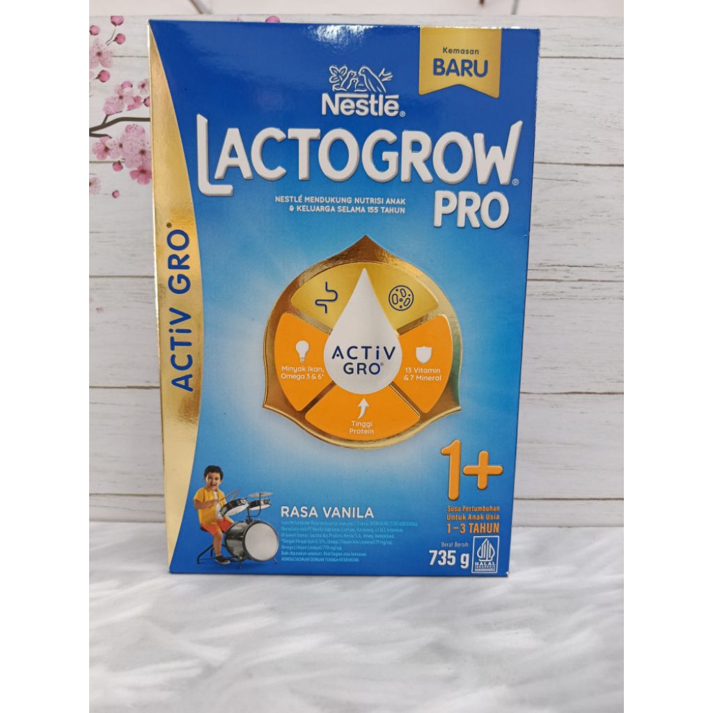 

Lactogrow 1+ Susu Pertumbuhan Usia 1-3 Tahun Rasa Vanila 735gr