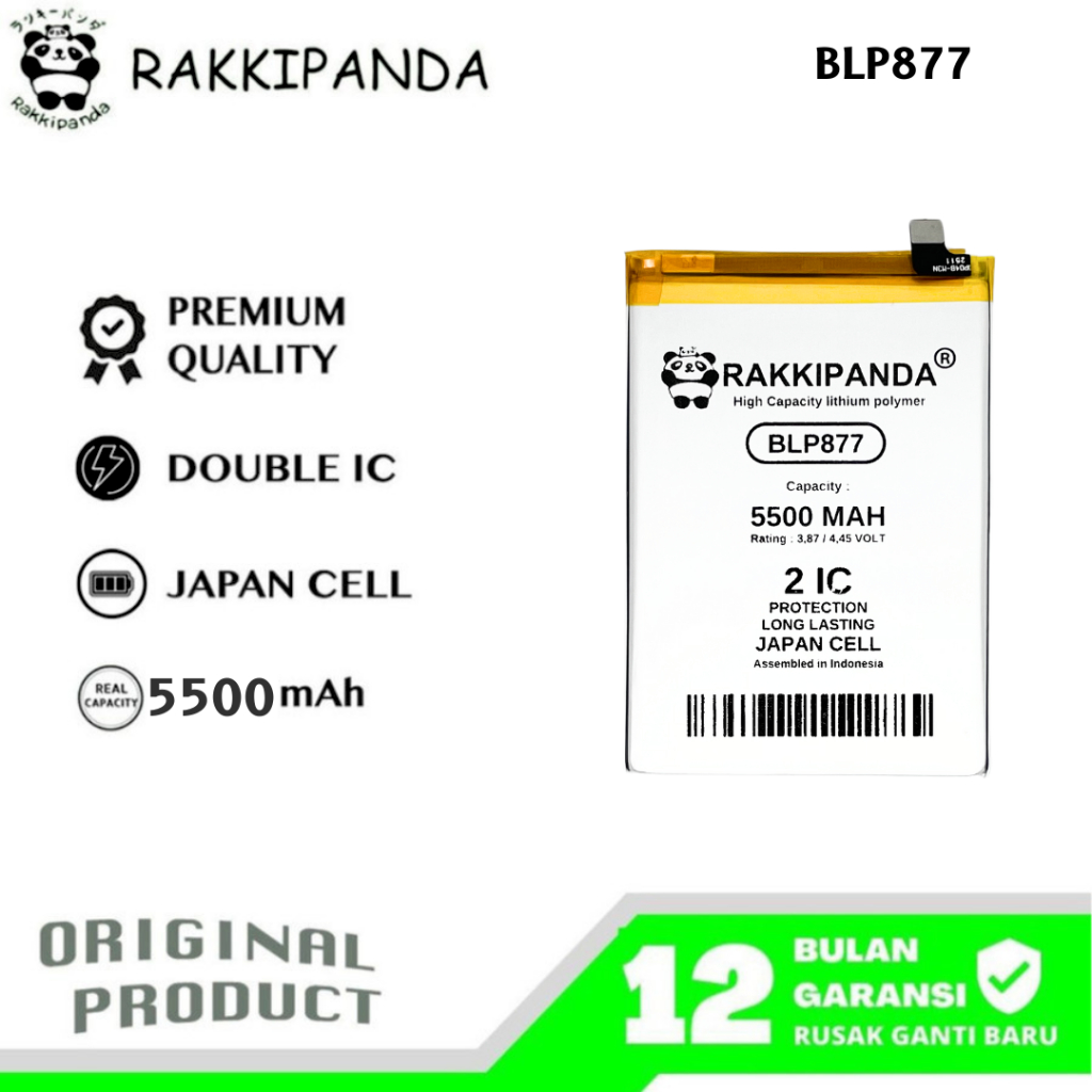 RakkiPanda - BLP877 Realme Narzo 50A Prime/Narzo 50i/Narzo 50i Prime/Note 50/8i/9i 5G/C30/C30S/C31/C