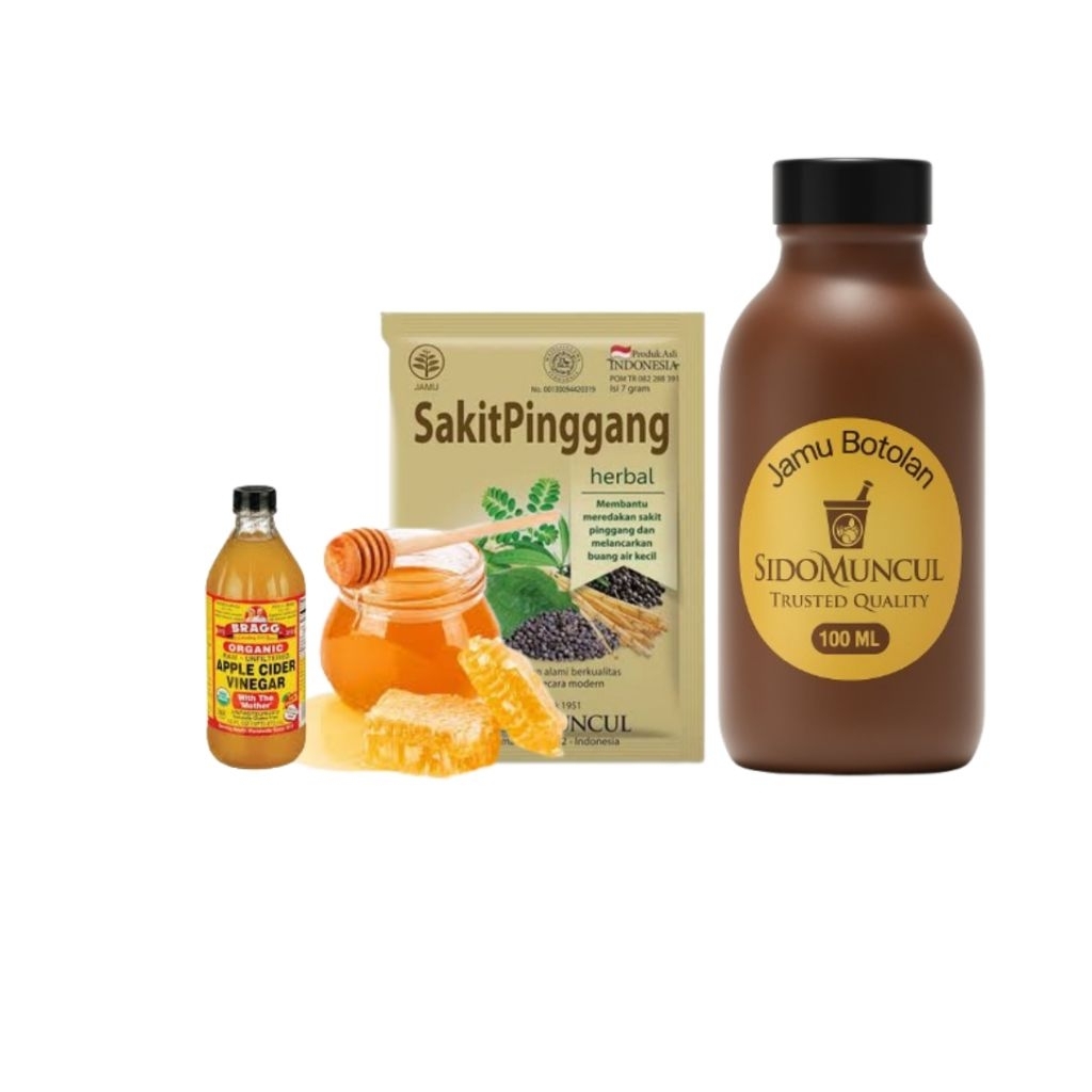 

Jamu Sakit Pinggang + Madu Cuka Apel X Sidomuncul