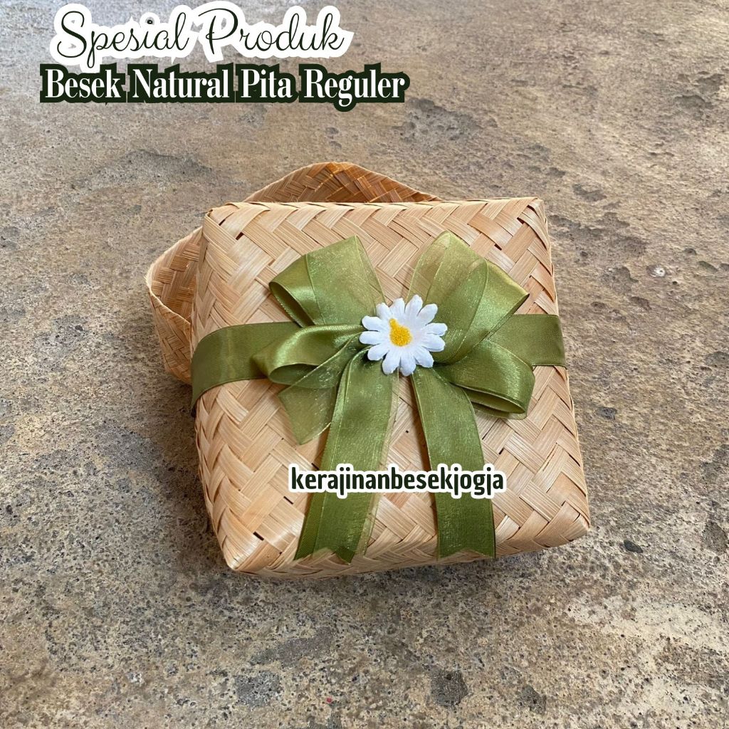 

BESEK SEPASANG NATURAL PITA BUNGA free hangtag THANKYOU | besek makanan besek hias besek pita besek nasi besek cantik