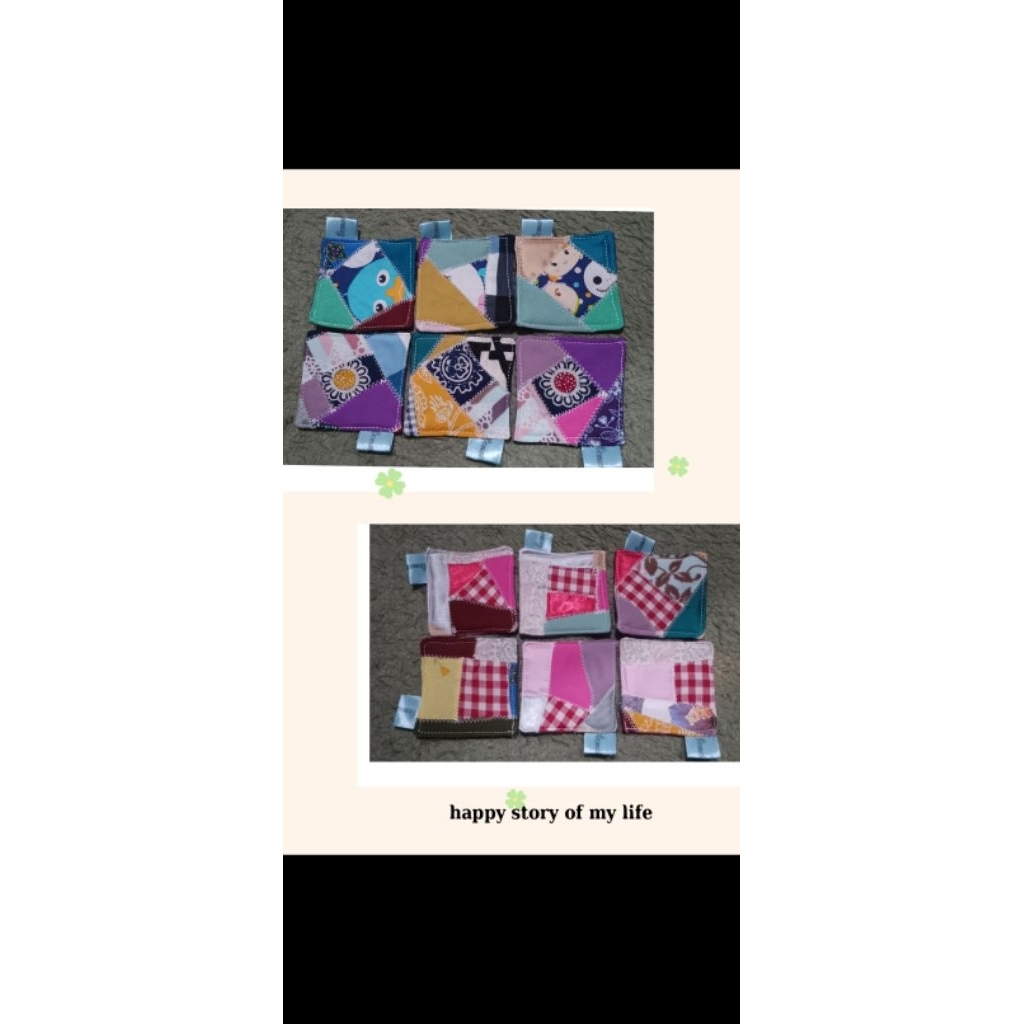 Tatakan gelas/Alas gelas kain perca