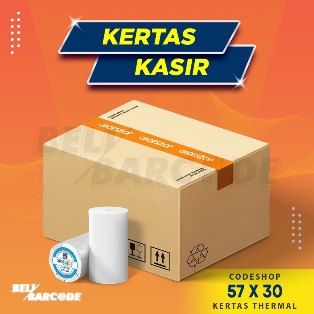 

KERTAS STRUK KASIR CODESHOP 57X30 ISI 100 ROLL