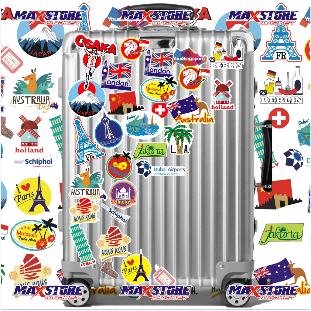 sticker koper / sticker koper osaka / travel sticker koper / sticker koper waterproof / world travel