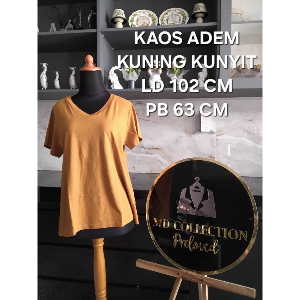 KAOS WANITA ADEM KUNING KUNYIT