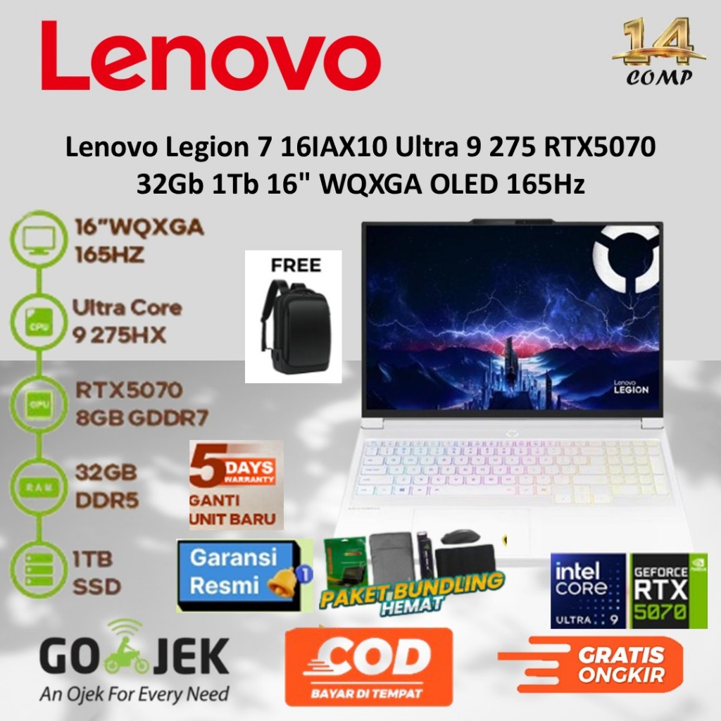 Lenovo Legion 7 16IAX10 Ultra 9 275 RTX5070 32Gb 1Tb 16" WQXGA OLED 165Hz