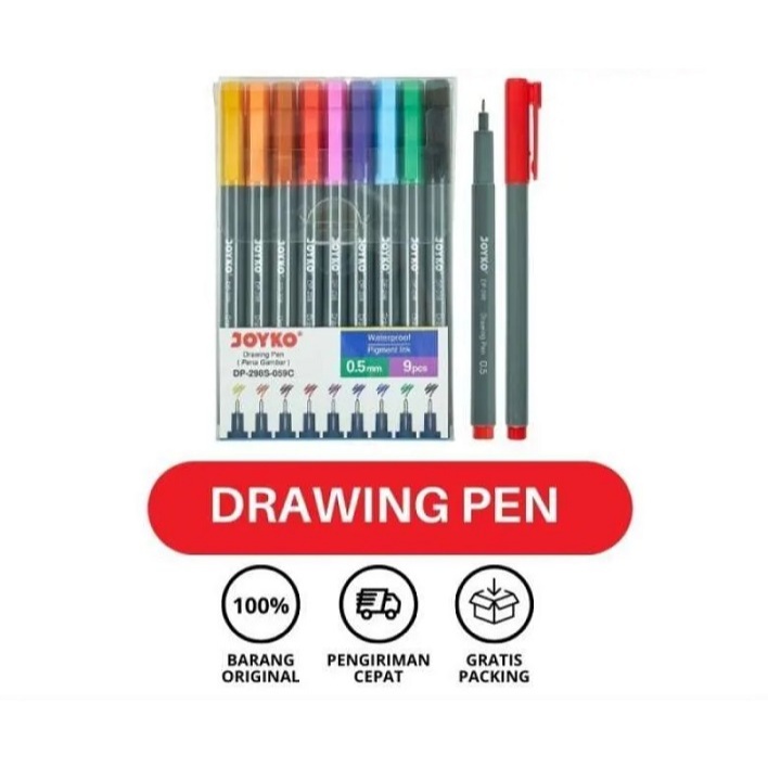 

(9 PCS) DRAWING PEN DP-298S-059C MEREK JOYKO (MURAH)
