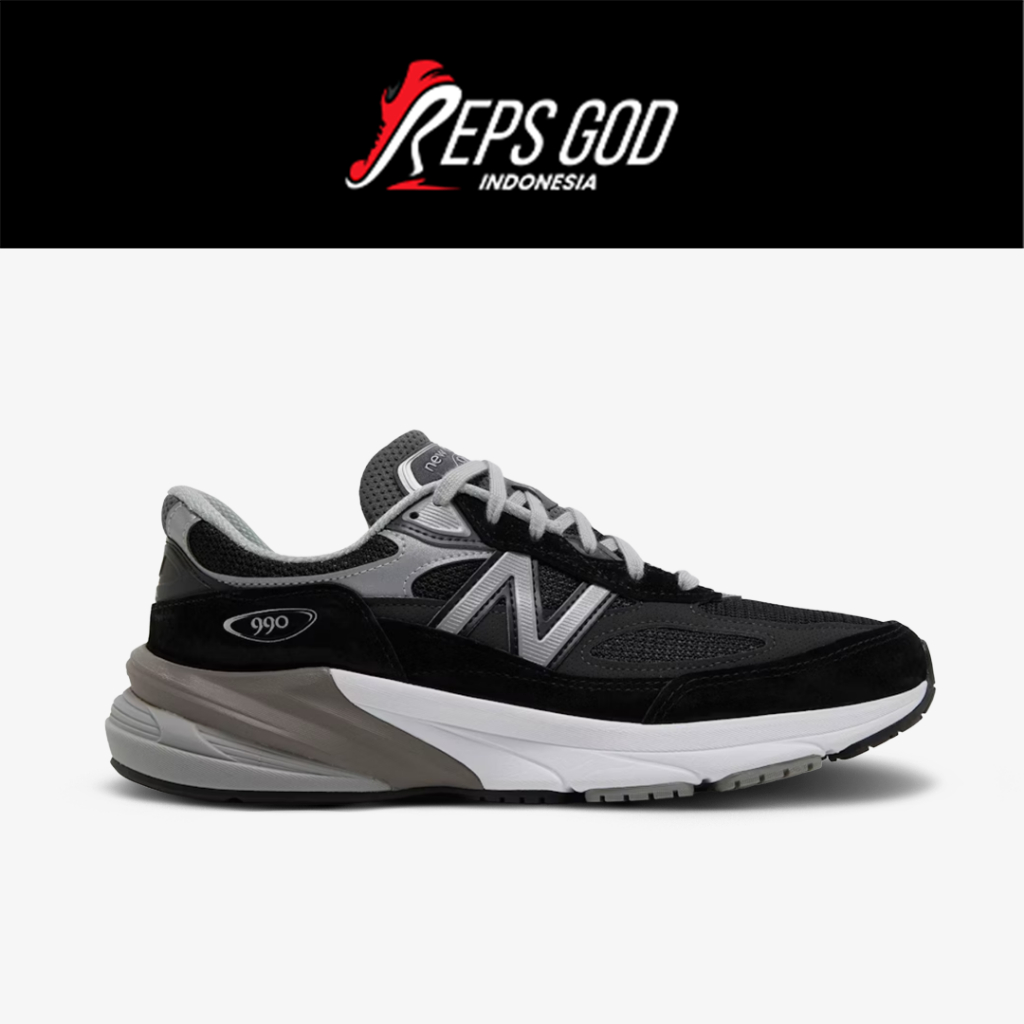 Sepatu NB 990V6 Made in USA Black White Grey Reps GOD Indonesia