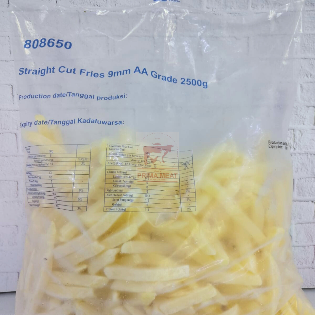 

French Fries Straight Cut / Kentang Goreng Beku Import 2.5k