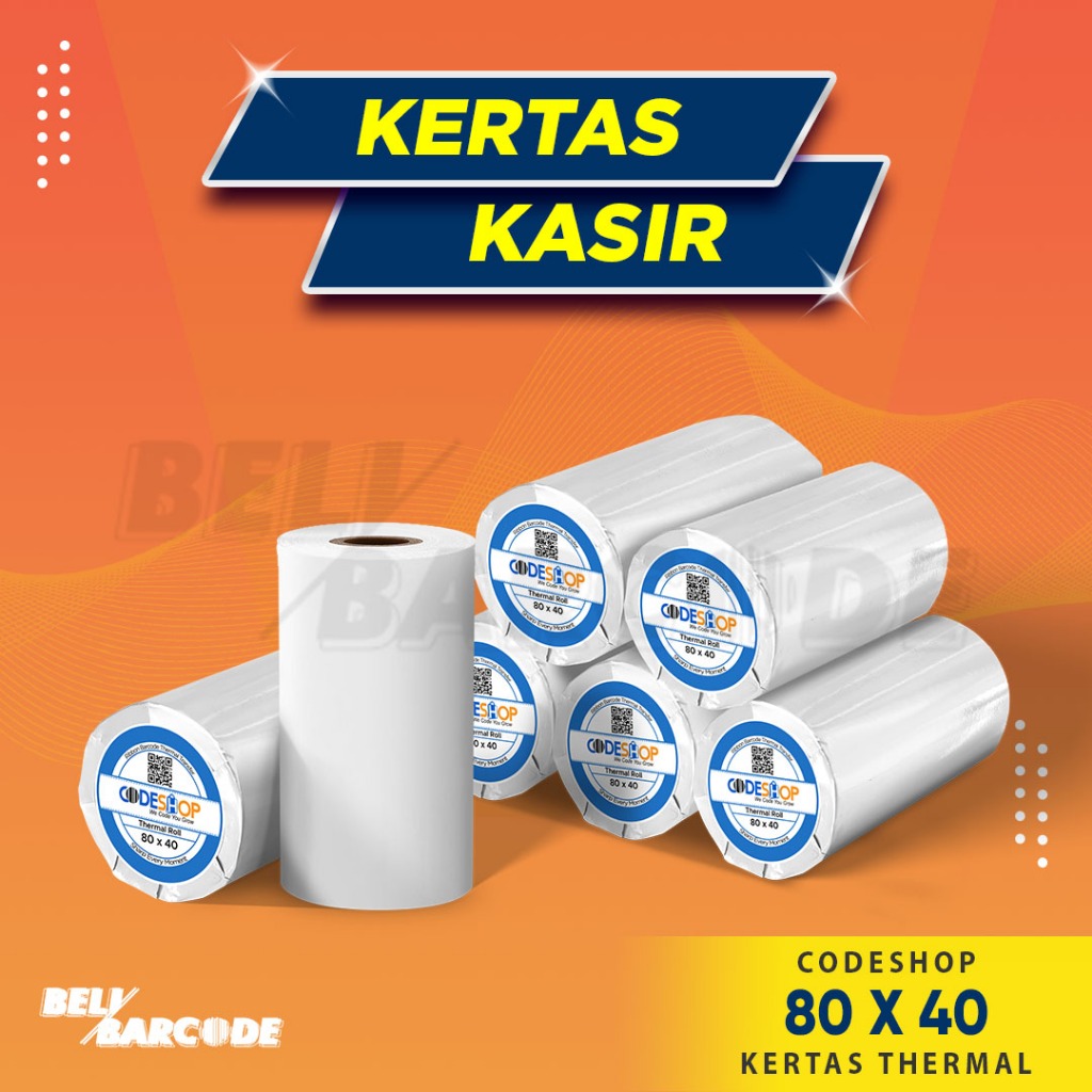 

1 SLOP KERTAS STRUK KASIR UKURAN 80 X 40 MM MEREK CODESHOP