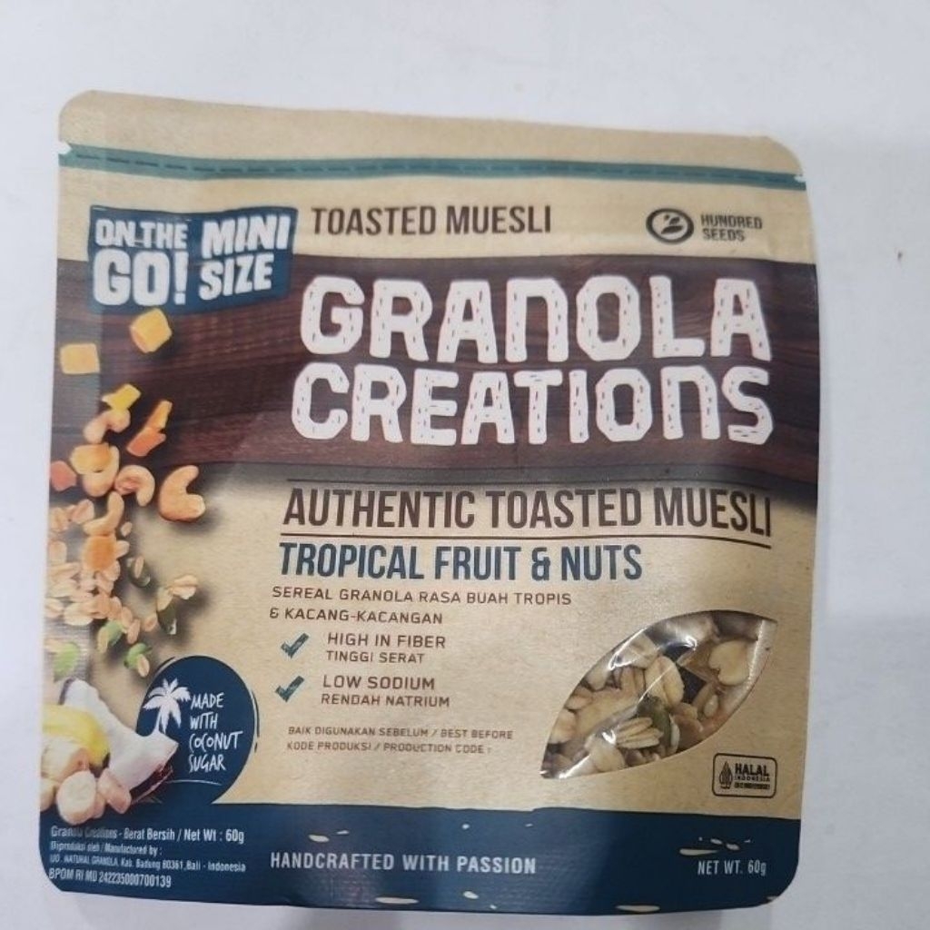 

Granola creations hundred seeds mini size toasted muesli 60 gr