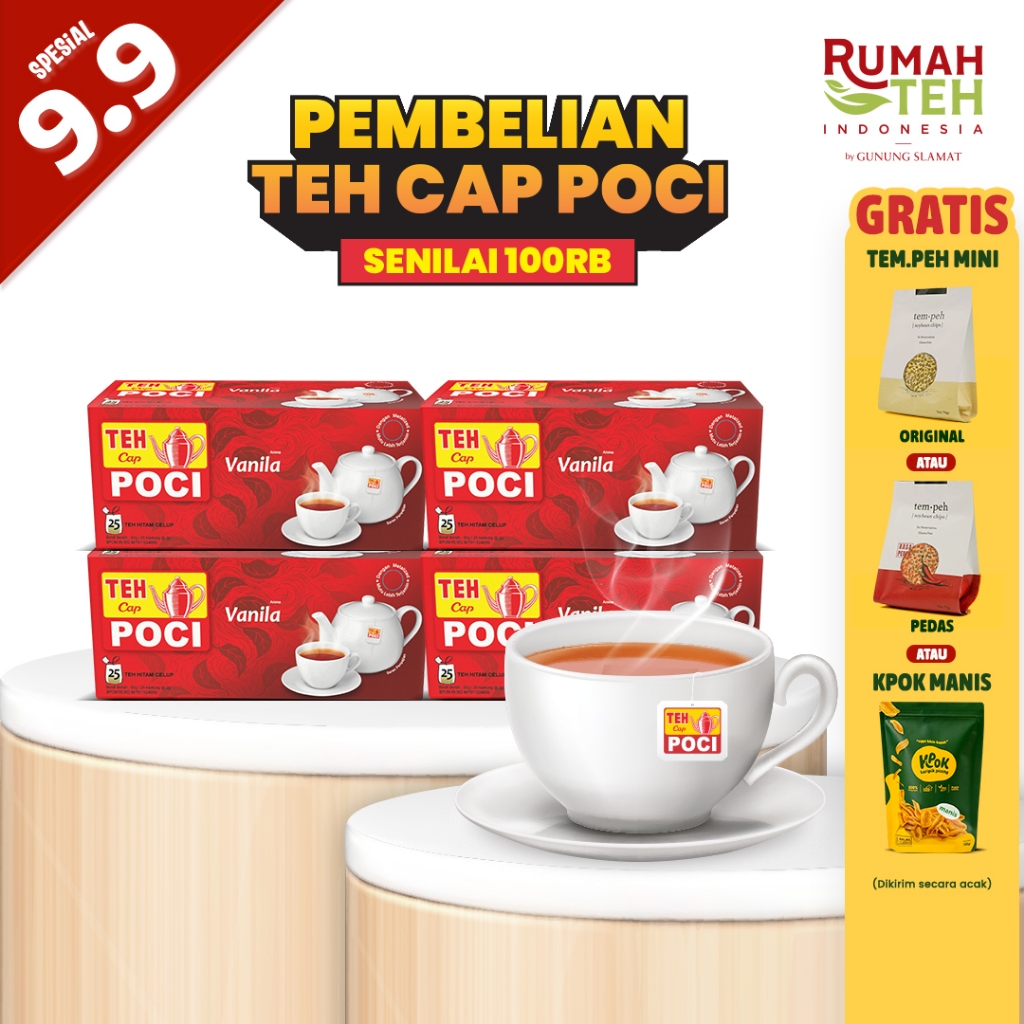 

Teh Celup Cap Poci Aroma Vanilla 25 Bags x 4 - Teh Poci - Tea Bag