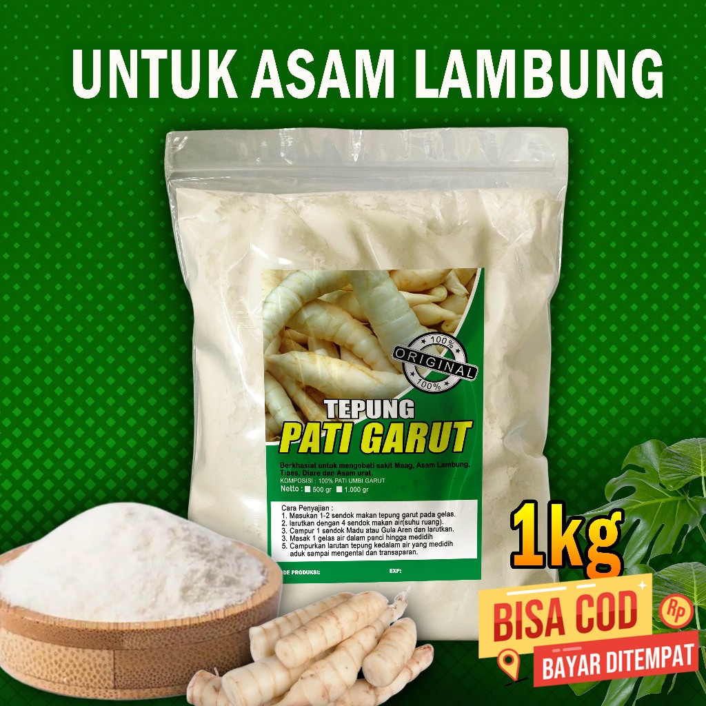

TEPUNG GARUT / TEPUNG GARUT UNTUK ASAM LAMBUNG / PATI GARUT / TEPUNG GARUT 1Kg