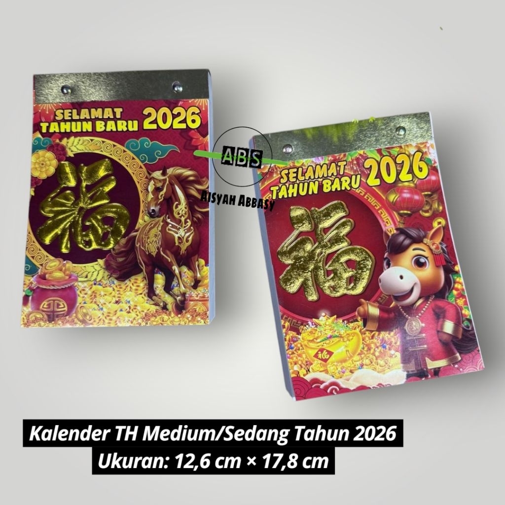 Kalender harian sobek TH lokal ukuran medium/sedang tahun 2026 tanggalan harian sobek 2026