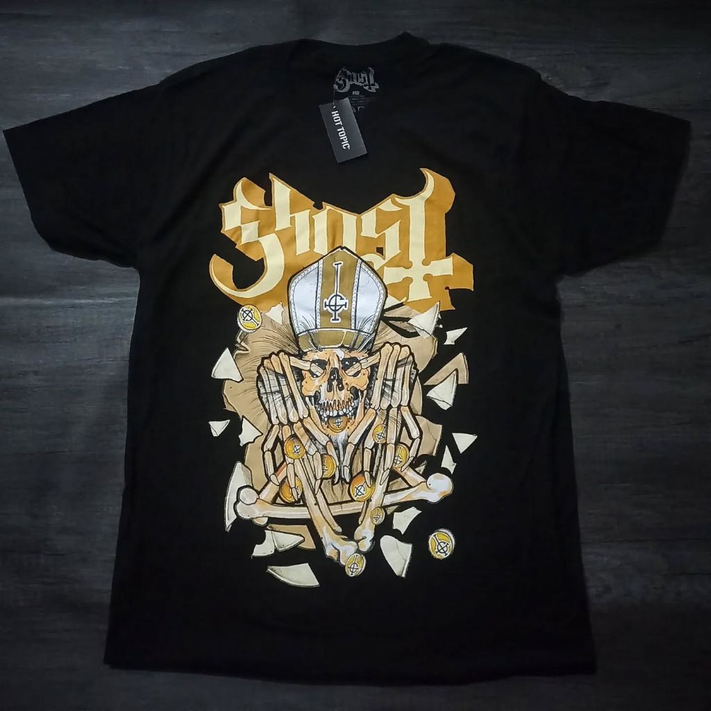 Kaos Band Import Original : Ghost - Papa Emeritus lV Bones Pentagram (M)