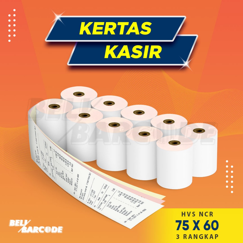 

Kertas Struk Kasir HVS NCR 75 x 60 mm 3PLY Paper Dot Matrix Printer