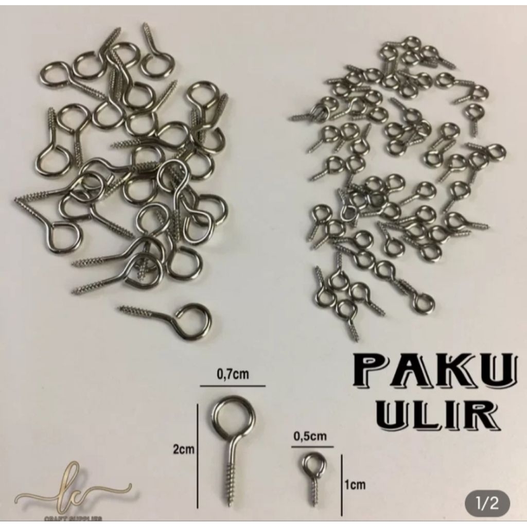 Paku ulir kait ulir mur skrup mini screw eye pins paku mata ulir gantungan