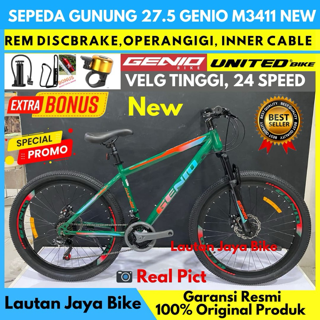Sepeda Gunung 27.5 MTB GENIO M3411 New Model Terbaru
