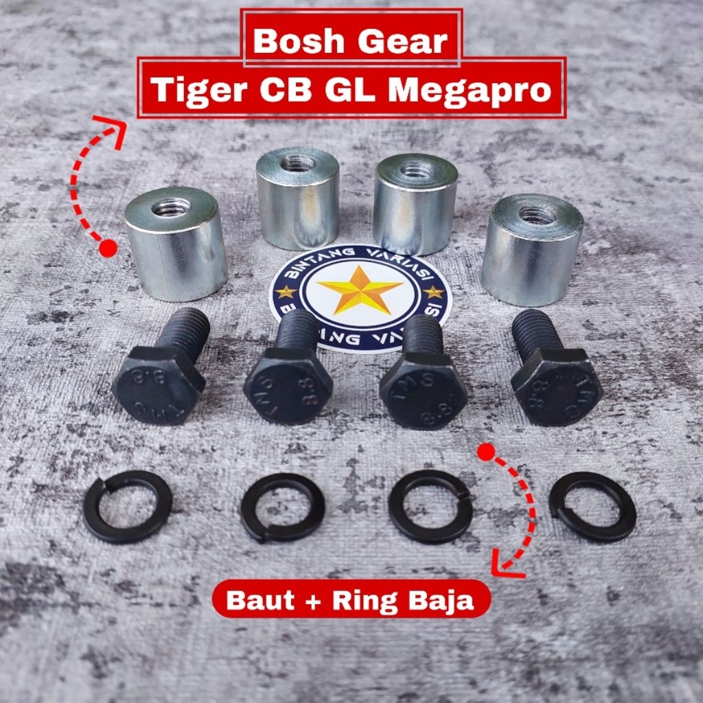 Bosh Gear Tiger Revo Megapro Primus Lama Gl Pro Max Drat Full Besi Baut Baja