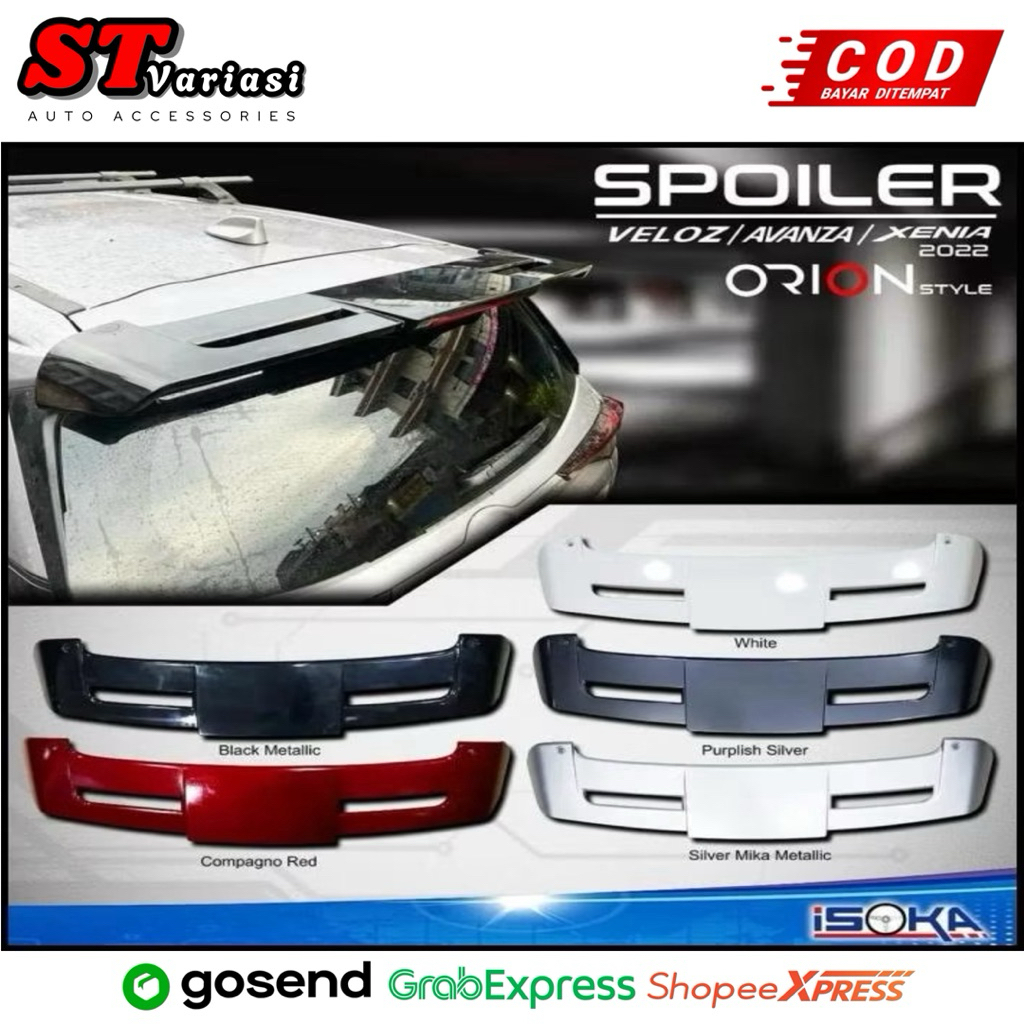 SPOILER ALL NEW AVANZA XENIA VELOZ 2022 - ON SPOILER SAYAP BELAKANG MOBIL HITAM GREY PUTIH SILVER AL