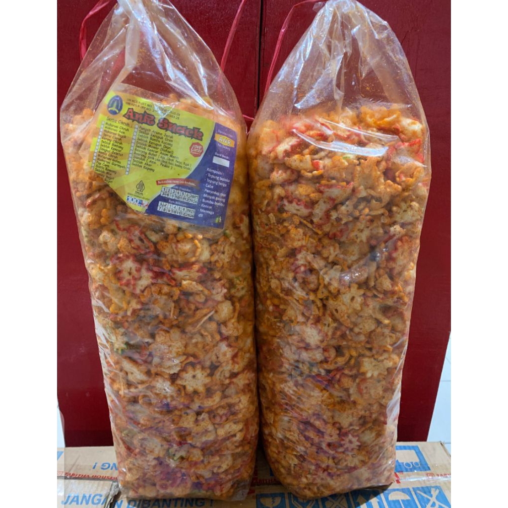 

1 ball 2.1 kg kerupuk seblak kering pedas gurih grosir makanan kiloan murah