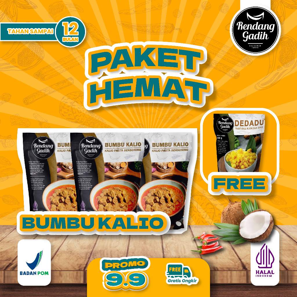 

Rendang Gadih - Paket 3 pcs Bumbu Kalio Instan @ 250 g