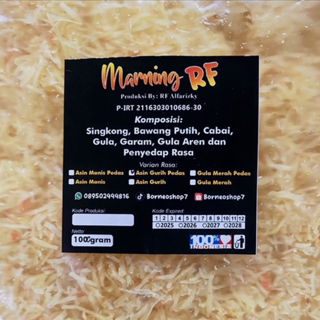 

MARNING RF 1 KG | MARNING SINGKONG | CARANG MAS 1 KILO