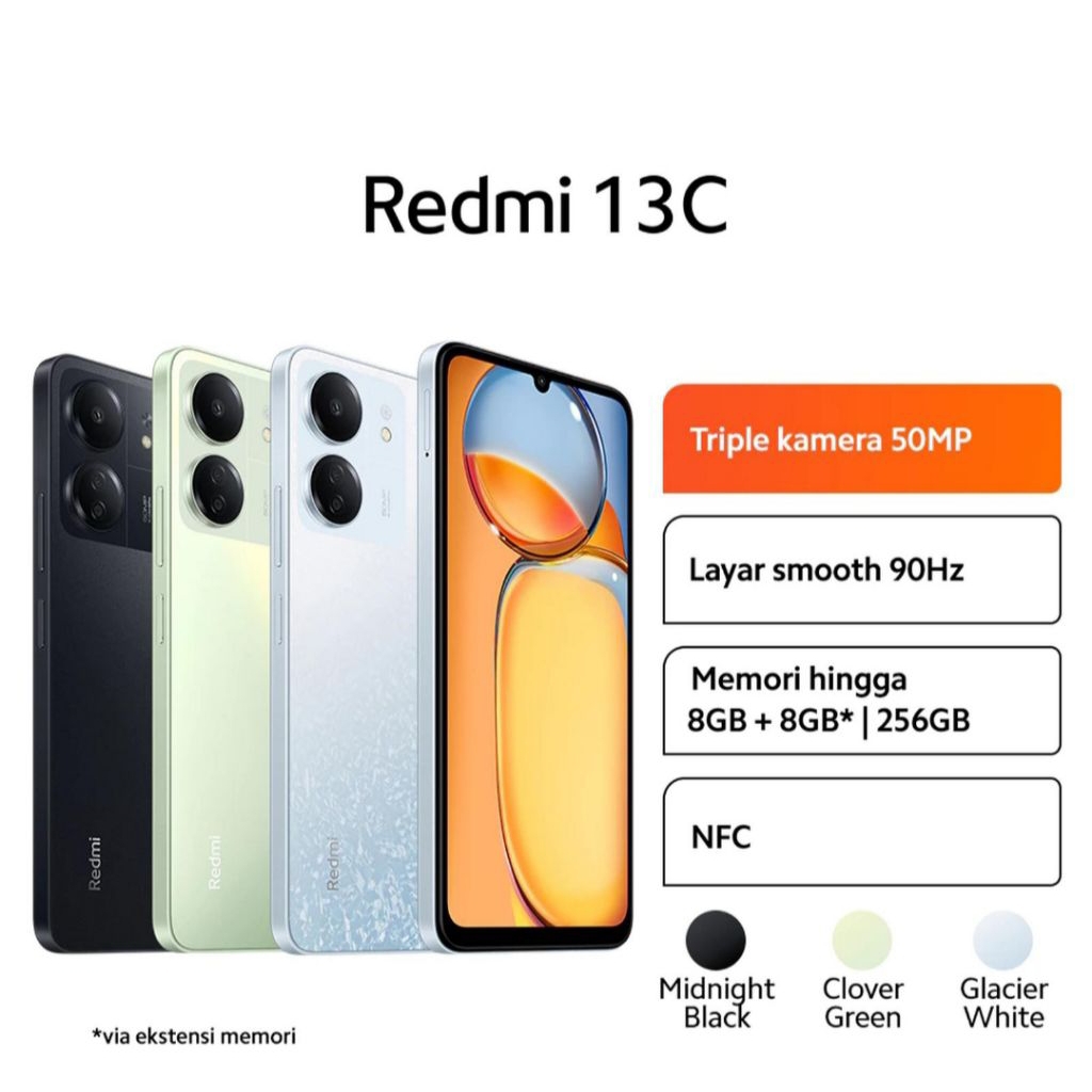 HP XIAOME REDMI 13C 6/128GB - REDMI 13C RAM 6GB ROM 128GB RESMI INDONESIA