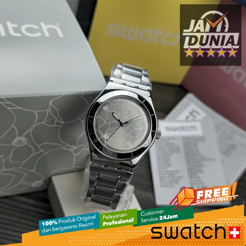 JAM TANGAN WANITA SWATCH ORIGINAL STAINLESS SILVER SWATCH YLS237G SWATCH YLS 237G JAM WANITA NG IRON