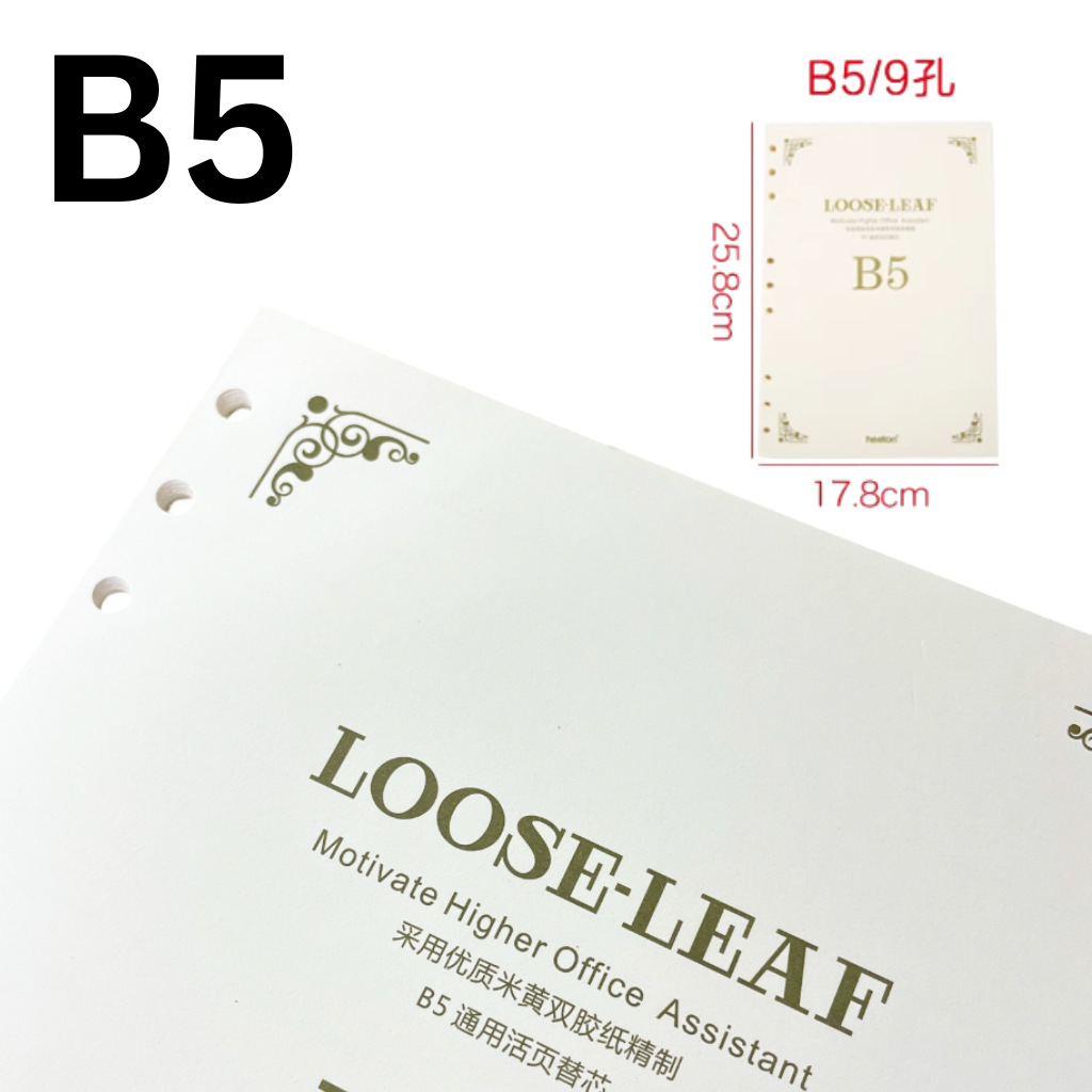 Heeton Loose Leaf Kertas Binder 9 lubang B5 – 70 Halaman Refill Binder Notebook - 16-9A