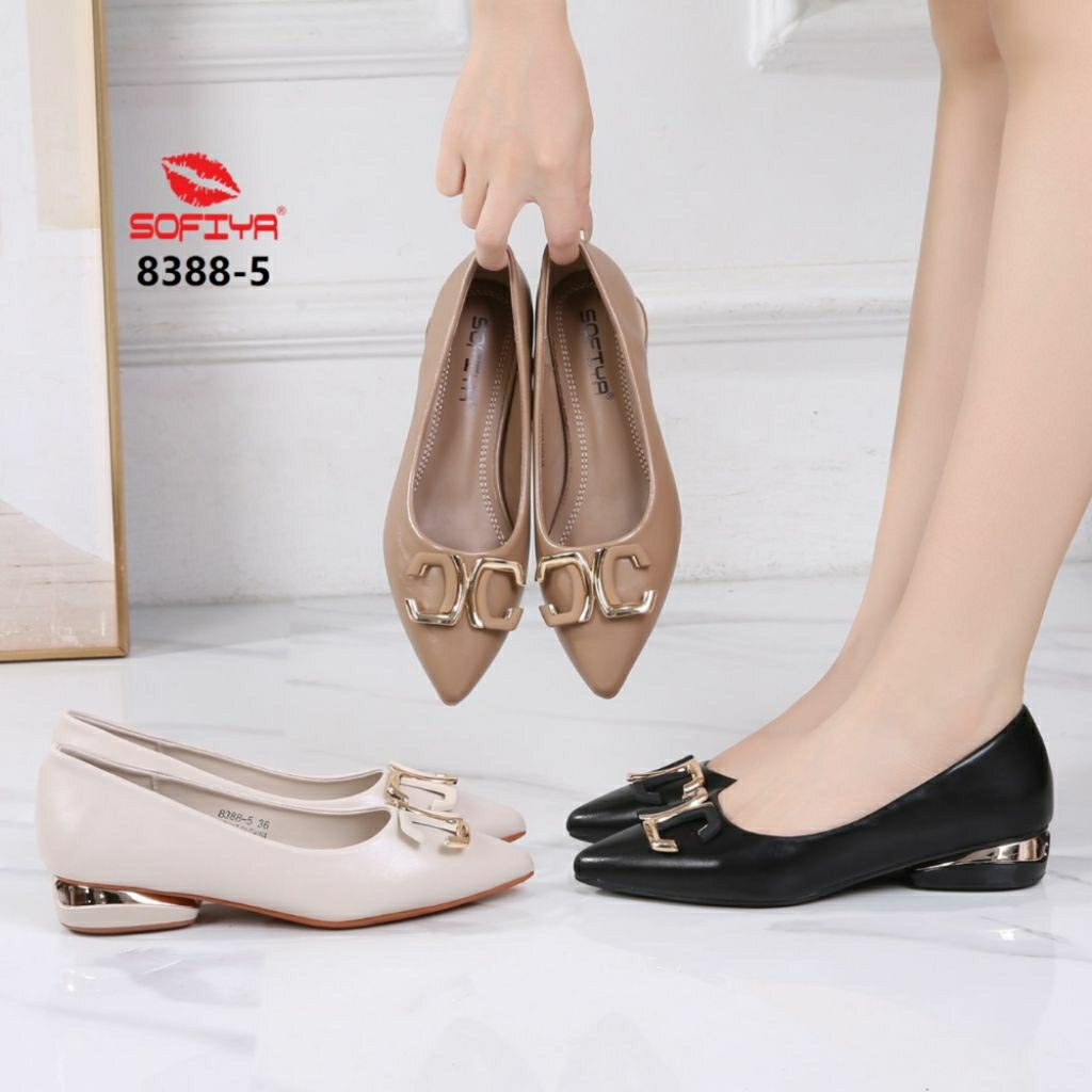 Sofiya Sepatu Wanita Hak Tahu 3 cm Elegan Nyaman Dipakai Seharian - Heels Kerja Original Import Prem