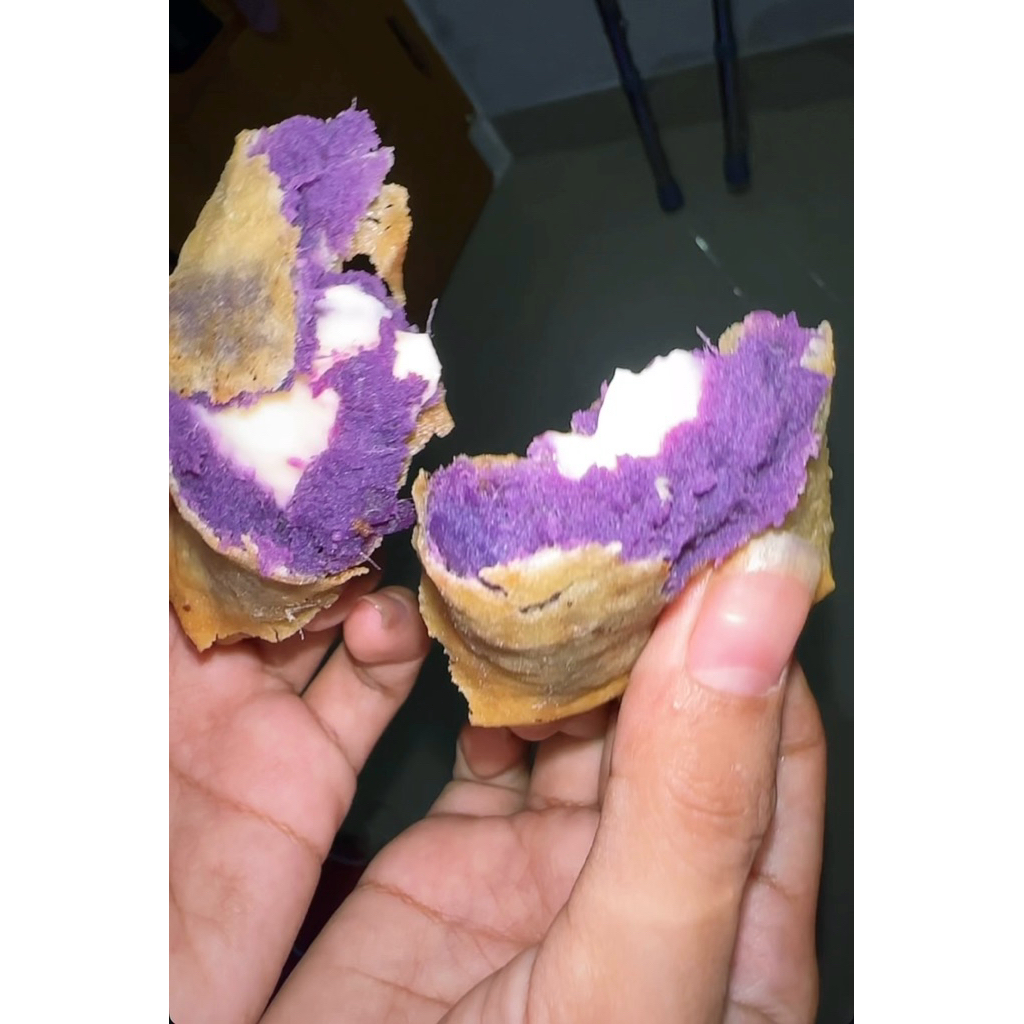 Ubi ungu keju dan cokelat lumer