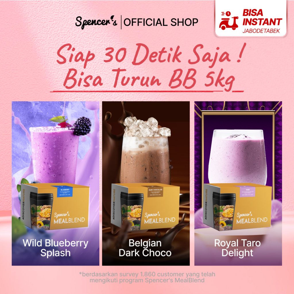 

Spencer's MealBlend - 10 Variant Langsing Alami Dengan Nutrisi Seimbang Tanpa Gula Dan Pencahar