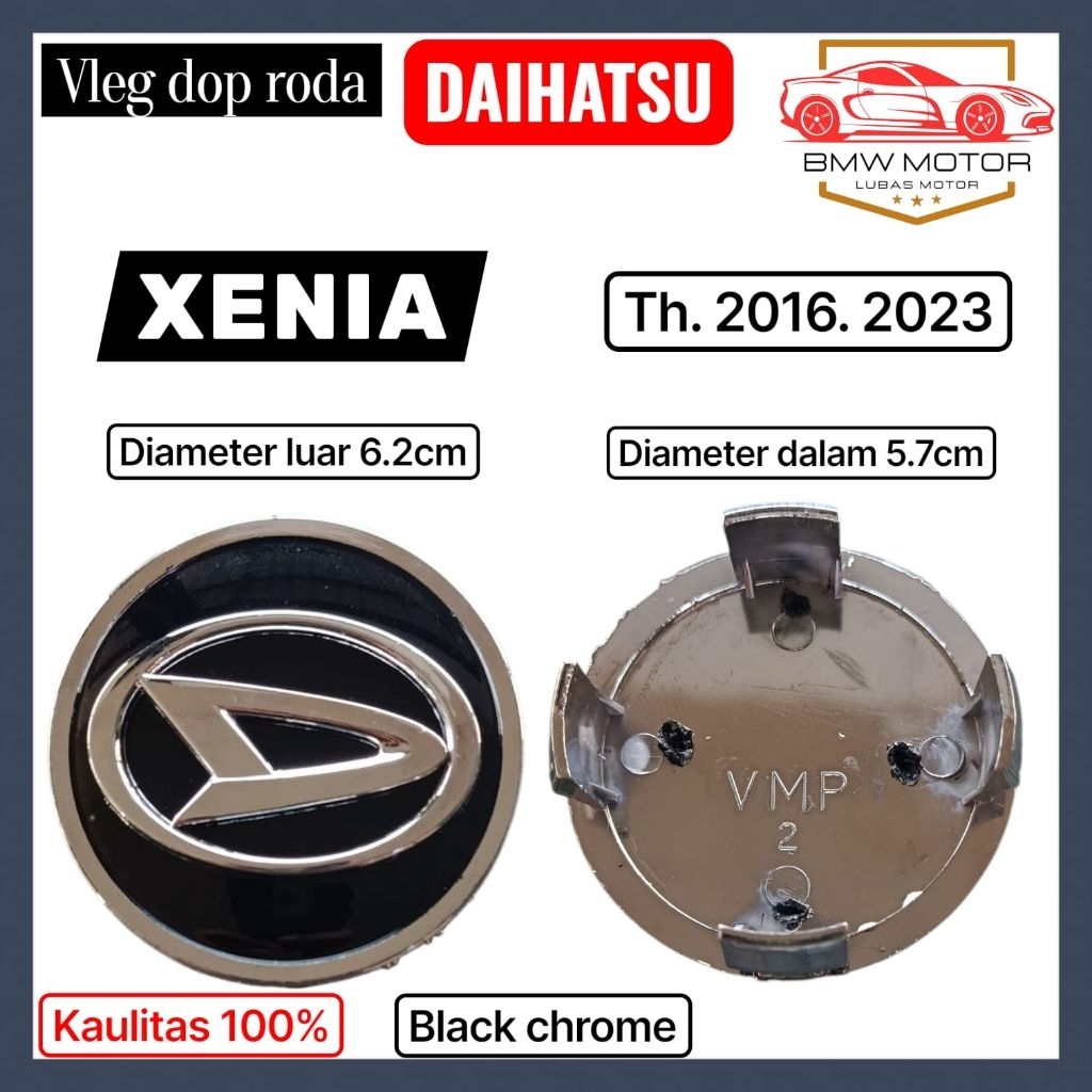 tutup dop velg mobil Xenia. terios 2017-2022 black crum