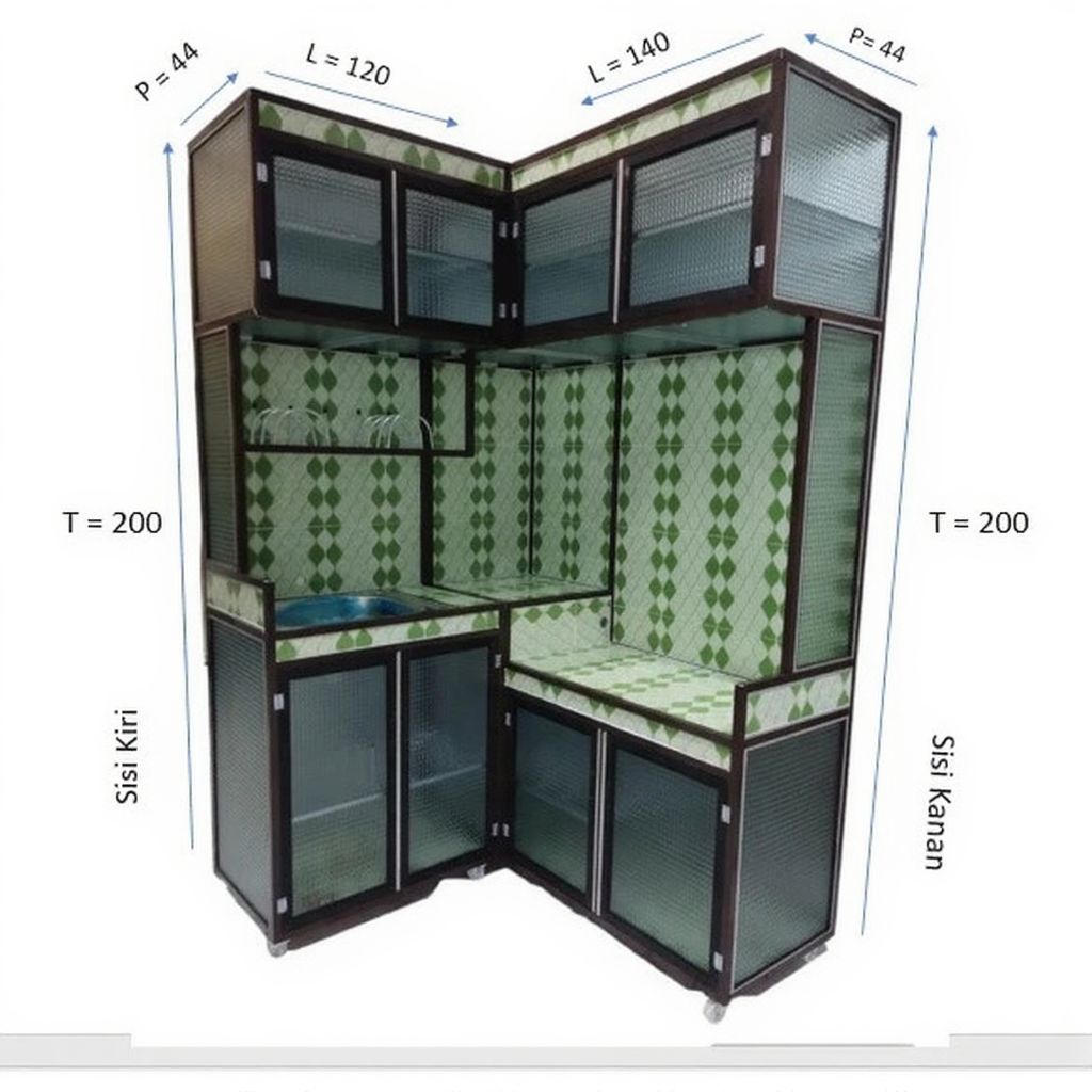 Kitchen Set 4 Pintu Aluminium Holo / Rak Piring wastafel 4 Pintu / Rak Piring / Free Ongkir 35km dr 