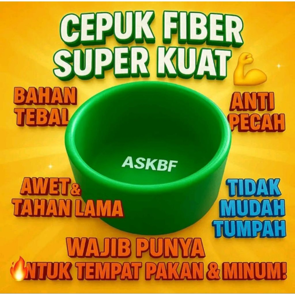 Cepuk tempat pakan burung merpati unggas  fiber kuat anti pecah tahan banting ( WARNA RANDOM )