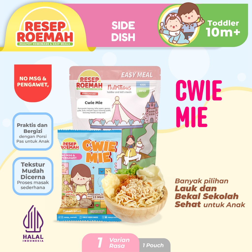 

ResepRoemah Cwie Mie / Cwie Noodles / Toddler & Kids / Healthy Frozen Mpasi / No MSG