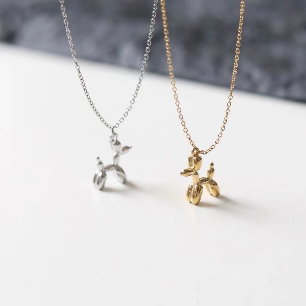 Clafel & Co - POODLE Kalung Titanium Wanita Gold Pudel Lapis Emas 18K Gold Plated