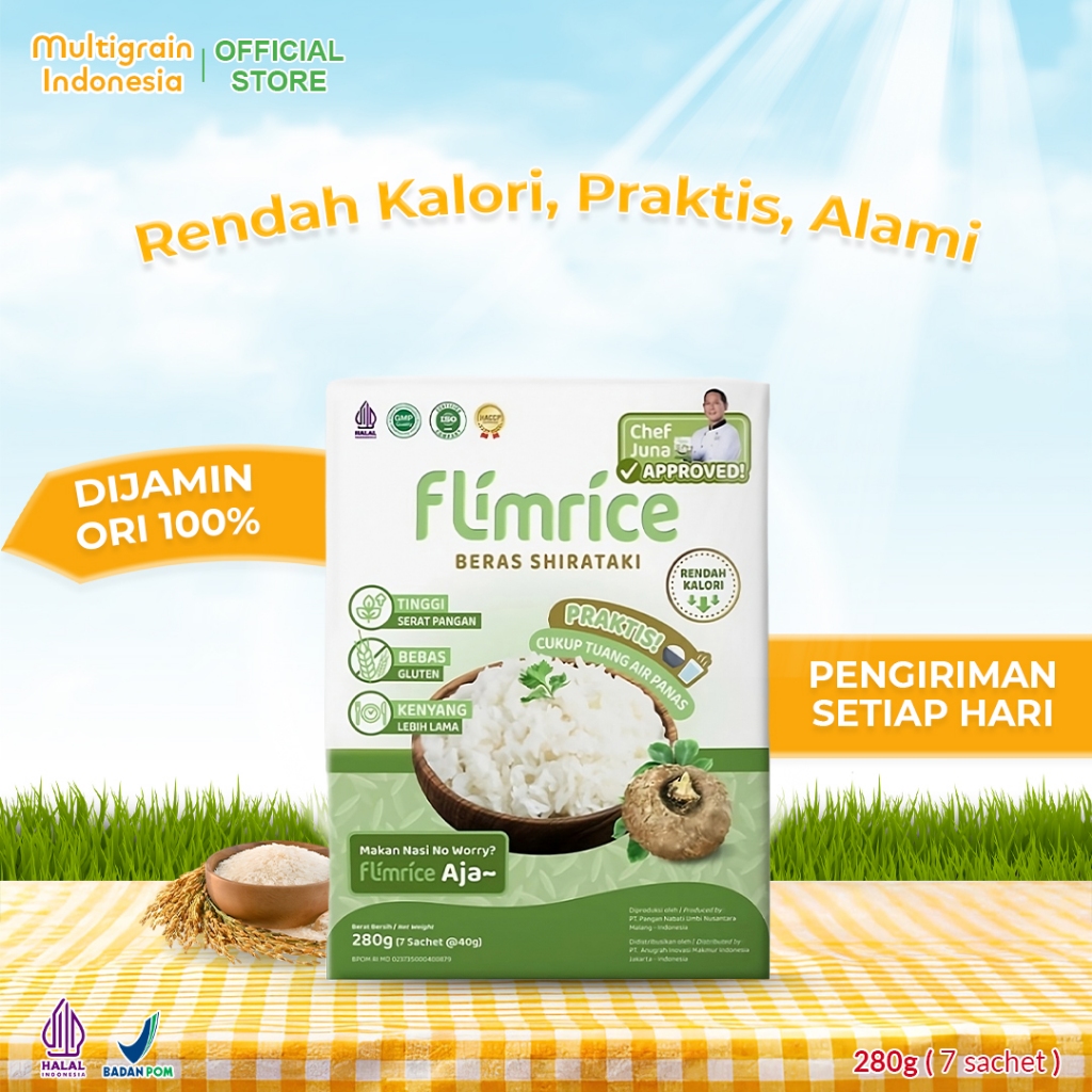 

[New Launch] Flimrice Nasi Shirataki (Nasi Diet) - 1 box isi 7 sachet