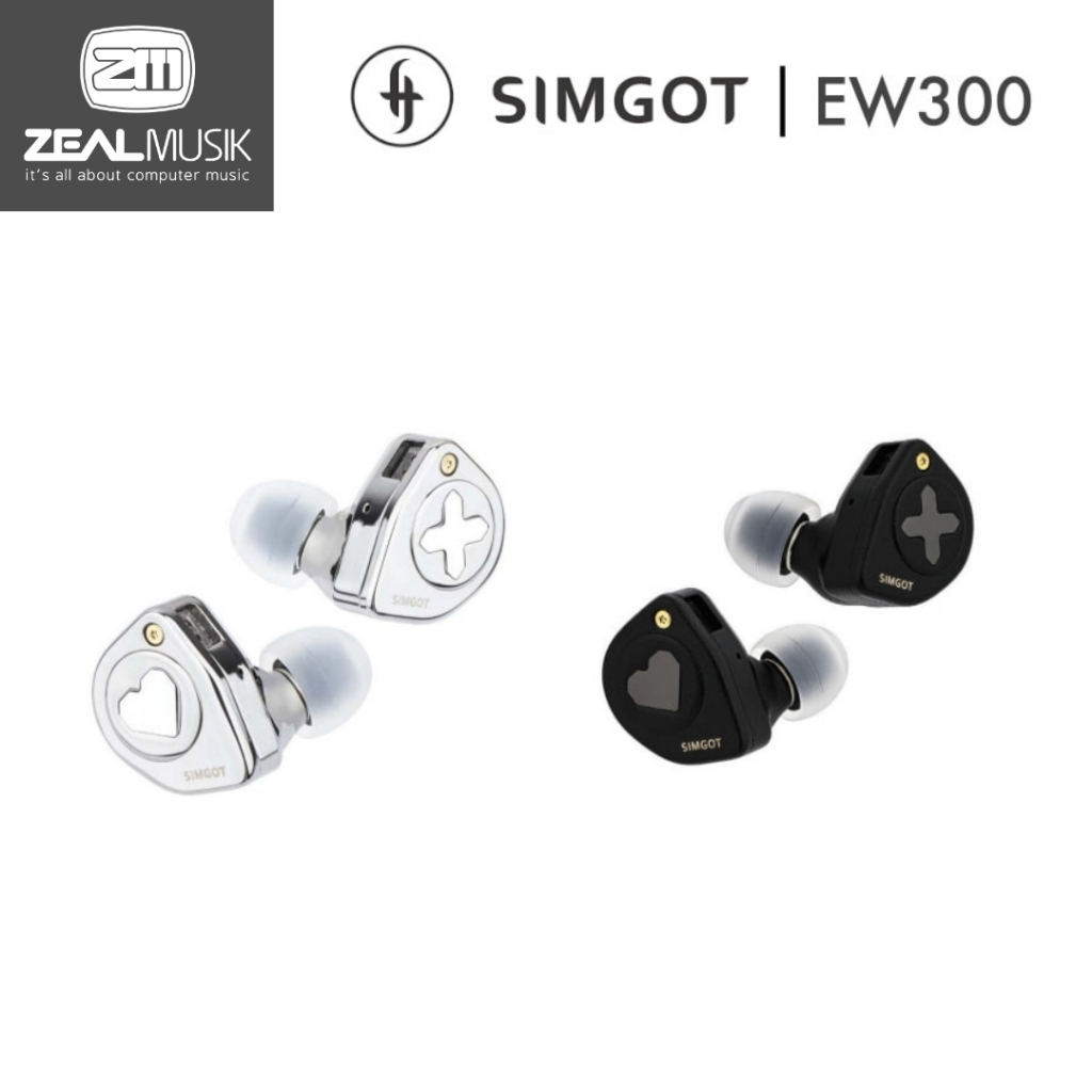 SIMGOT EW300 / EW300 x HBB Black Tribrid 1DD +1Planar +1PZT Driver In Ear Monitor - Zeal Musik Jogja