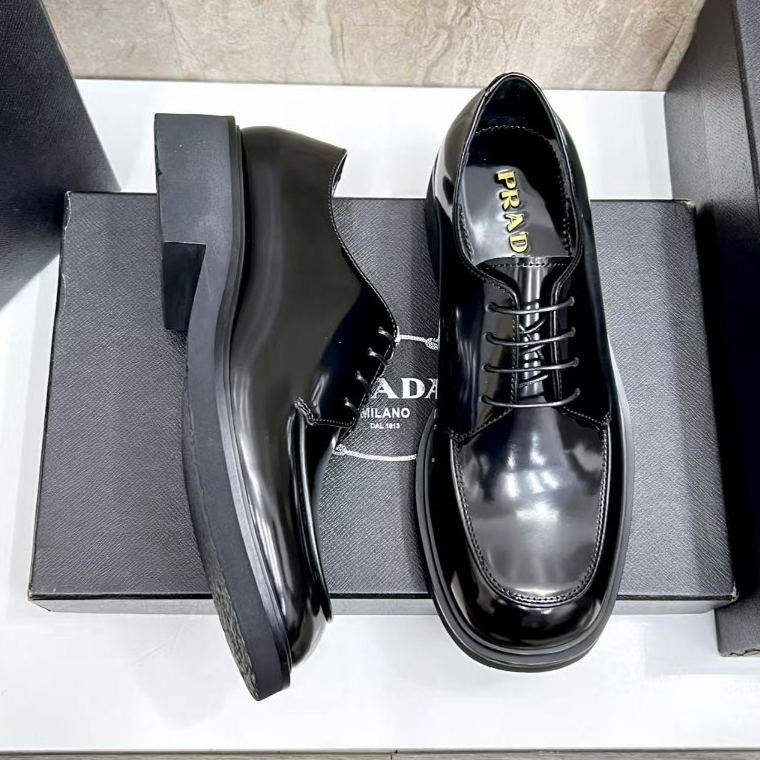 Prada high-end men's casual cowhide shoes fashion new formal shoes Le Fu shoes