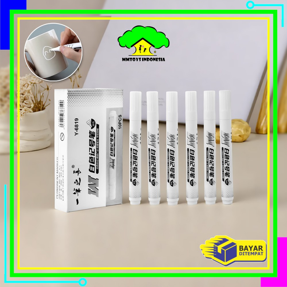 

EC MI-A121 Spidol Putih Pena Graffiti Tinta Permanen Tahan Air Tidak Luntur / Spidol Marker Putih Lukisan Sepidol Waterproof