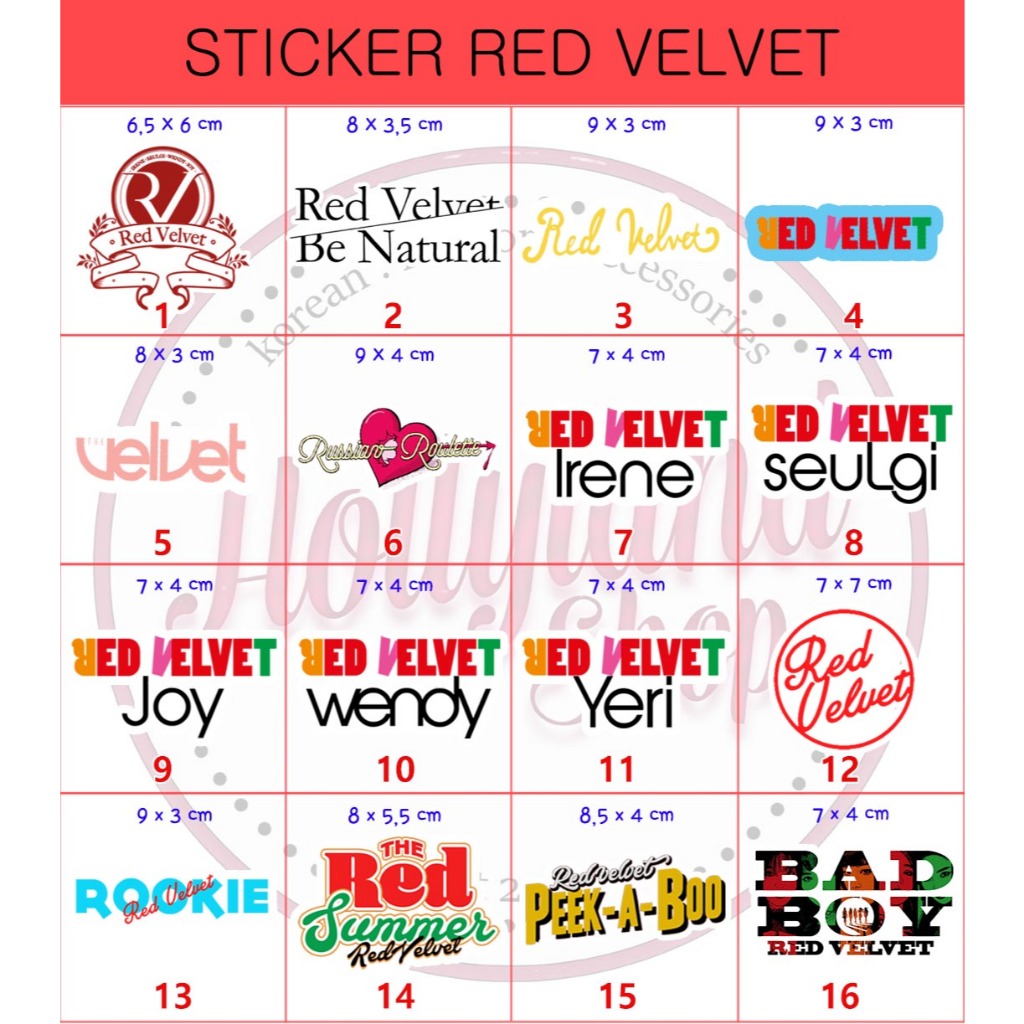 

Sticker Red Velvet Logo (5pcs Stiker) Unofficial
