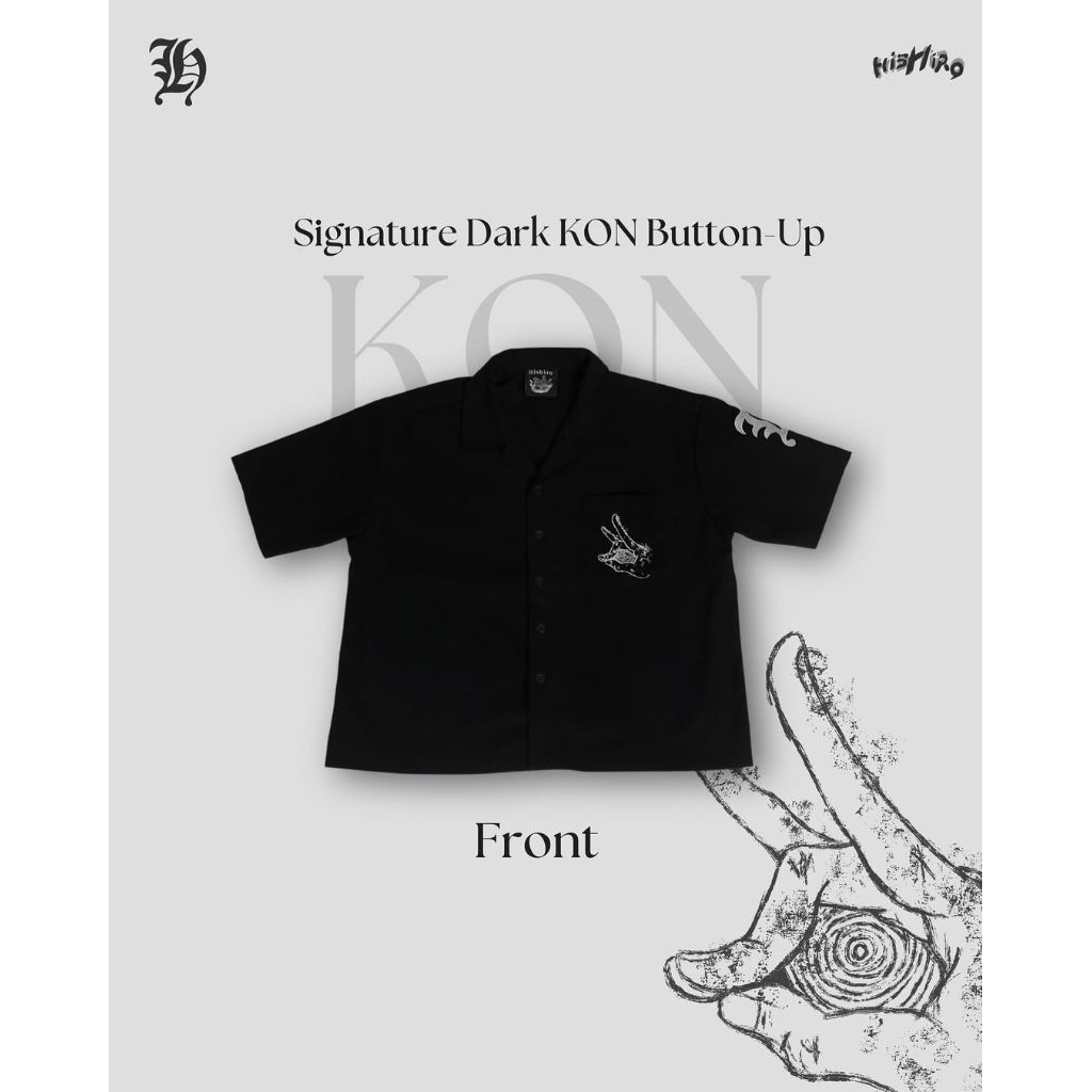 HISHIRO DARK KON BUTTON UP SIZE L